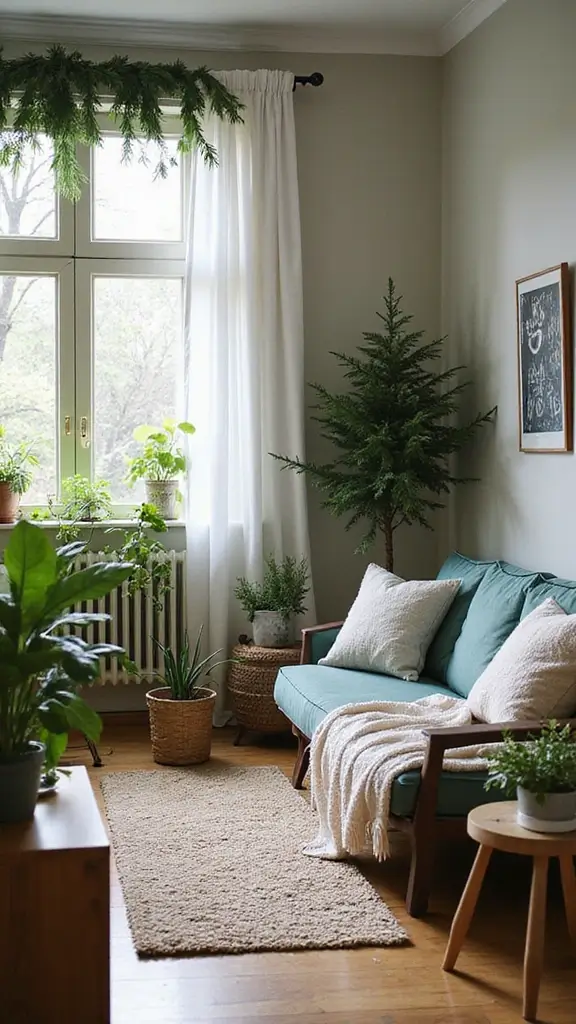 44 Small Apartment Christmas Decor Ideas That Spark Joy - 37. Bring the Outdoors Indoors