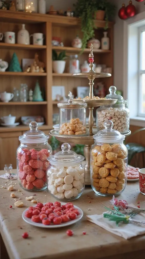 44 Small Apartment Christmas Decor Ideas That Spark Joy - 42. Cute Candy Displays