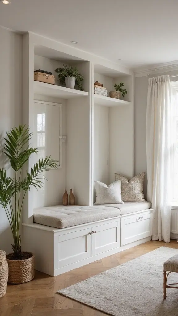 44 Small House Design Architecture Plans That Maximize Space - 25. Built-In Furniture Options