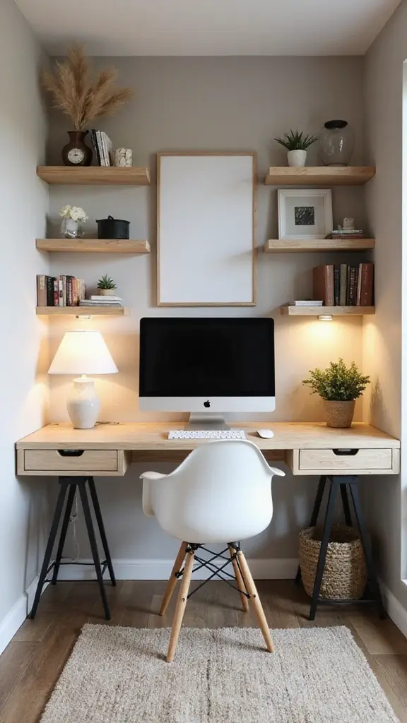 44 Small House Design Architecture Plans That Maximize Space - 31. Tucked Away Workspaces