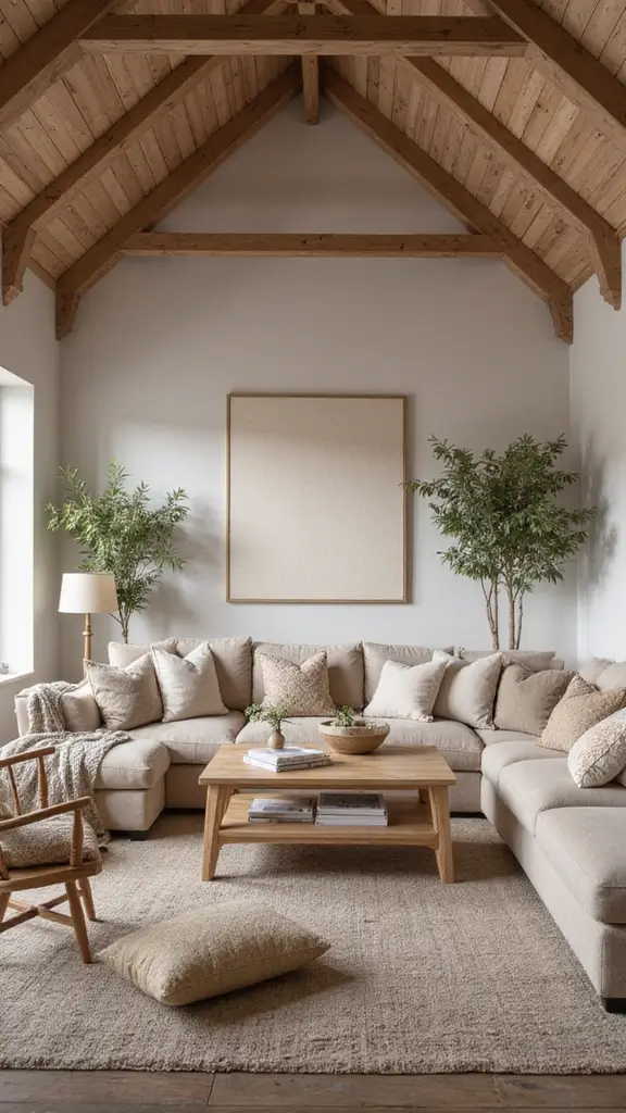 44 Vaulted Ceiling Living Room Ideas That Open Up Space - 10. Creative Use of Textures