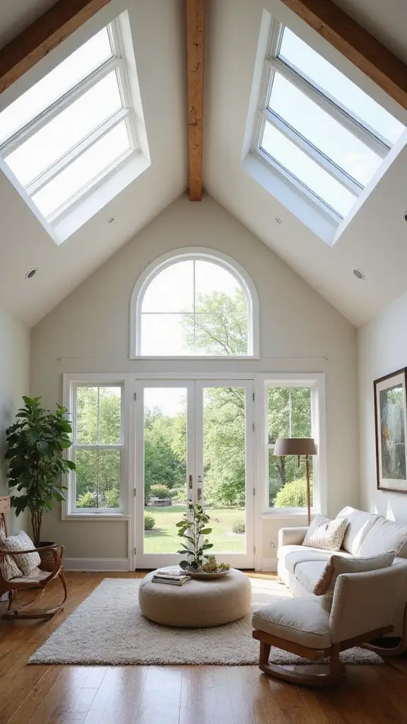 44 Vaulted Ceiling Living Room Ideas That Open Up Space - 43. Natural Light Maximization
