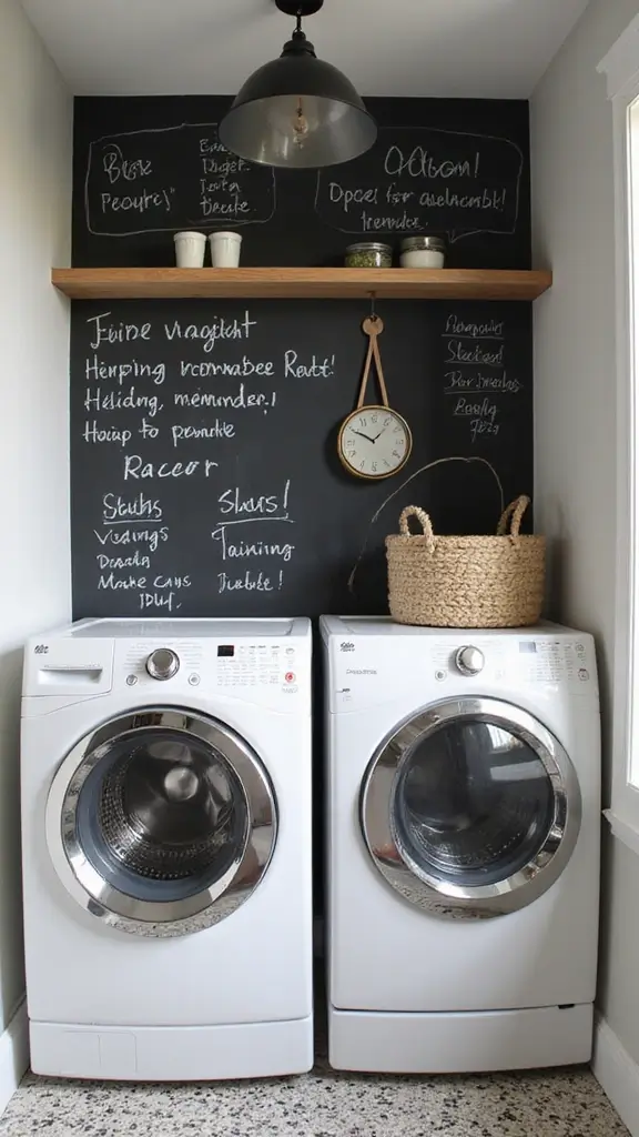 45 Laundry Room Layout Floor Plans That Save Time and Stress - 41. Chalkboard Walls