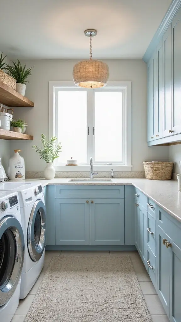 45 Laundry Room Layout Floor Plans That Save Time and Stress - 45. Beachy Vibes