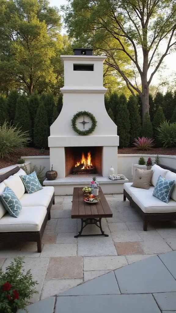 45 Modern Mediterranean Homes Exterior Styles That Shine - 26. Outdoor Fireplaces