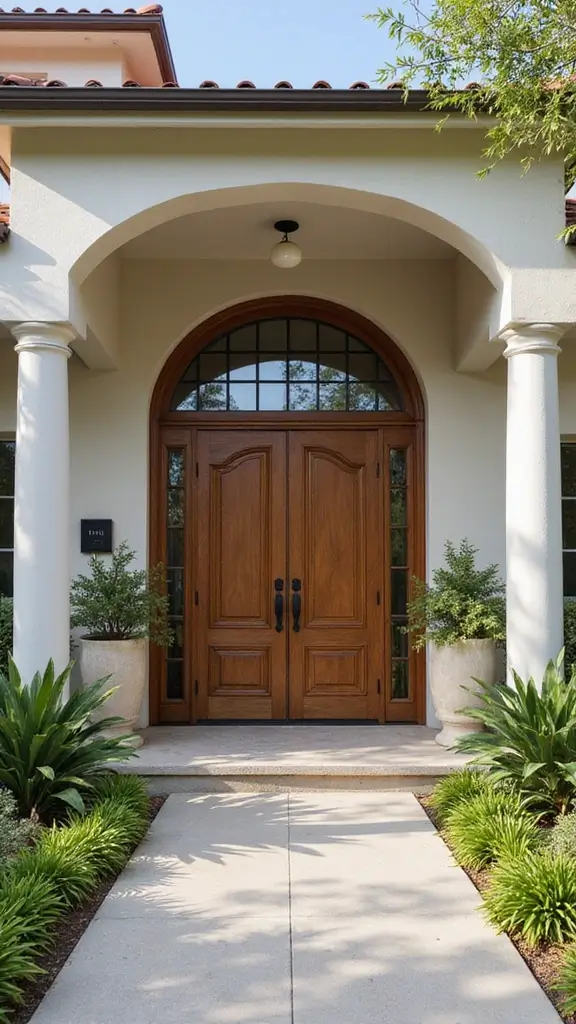 45 Modern Mediterranean Homes Exterior Styles That Shine - 28. Statement Entryways