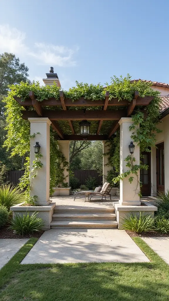 45 Modern Mediterranean Homes Exterior Styles That Shine - 29. Pergolas for Shade