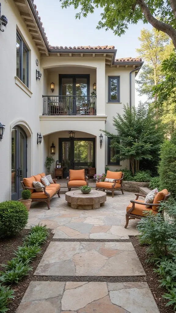 45 Modern Mediterranean Homes Exterior Styles That Shine - 30. Inspiring Courtyard Design