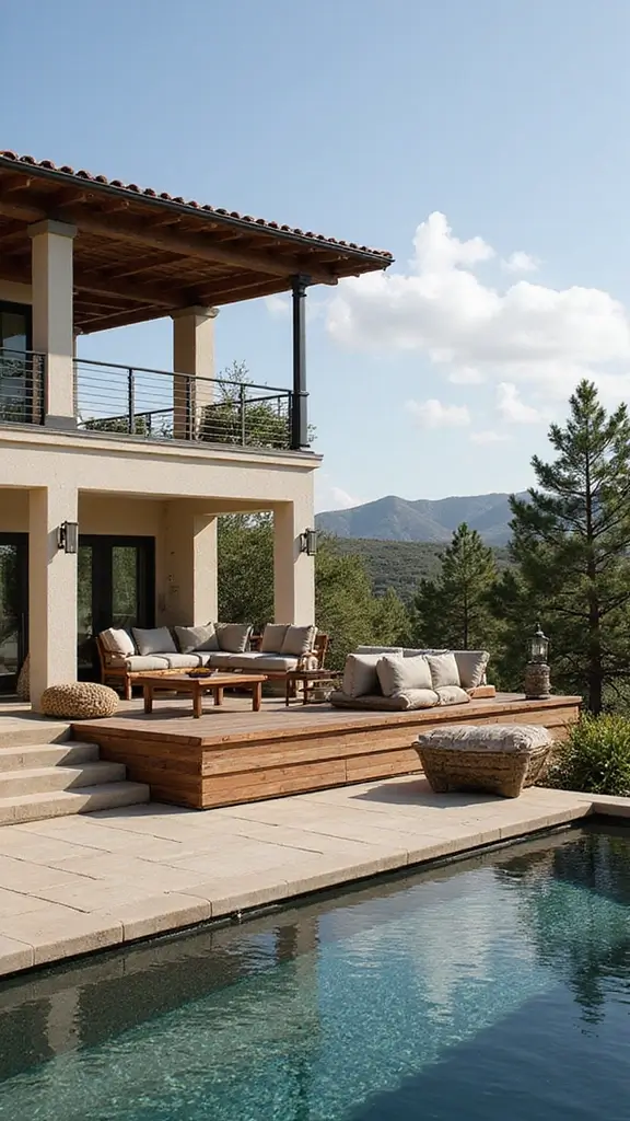 45 Modern Mediterranean Homes Exterior Styles That Shine - 31. Elevated Decking
