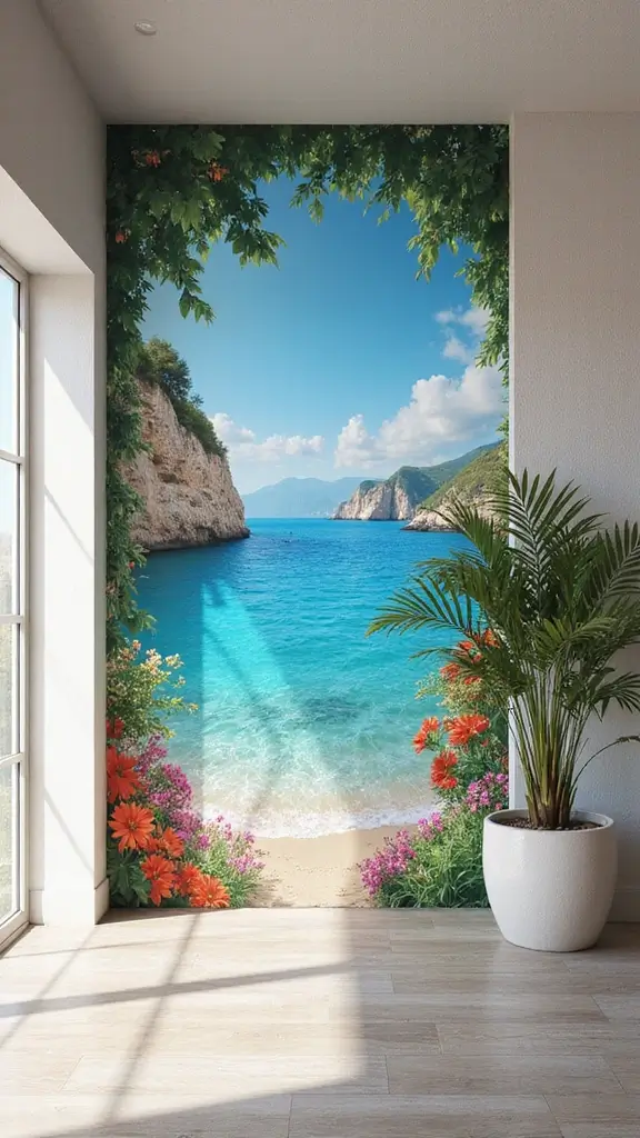 45 Modern Mediterranean Interior Design Ideas Full of Charm - 15. Artistic Wall Murals
