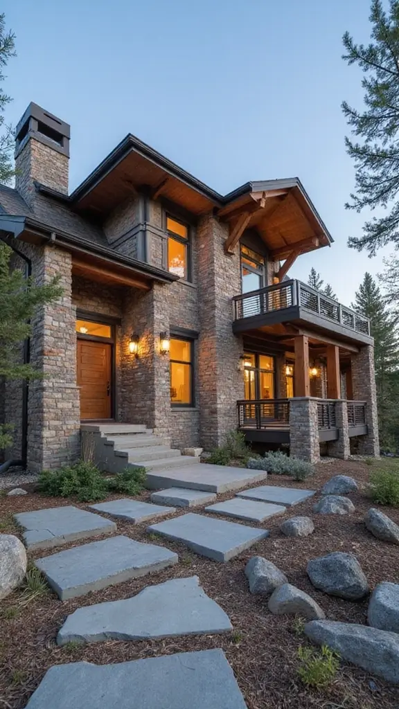 45 Modern Mountain Home Exterior Ideas That Look Striking - 16. Textured Exterior Finishes