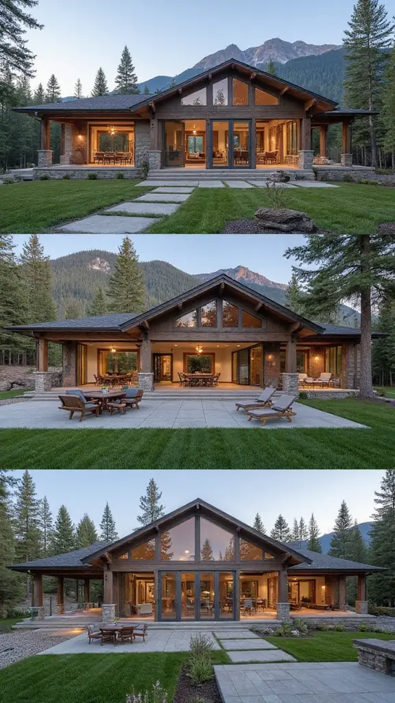 45 Modern Mountain Home Exterior Ideas That Look Striking - 38. Well-Defined Outdoor Zones