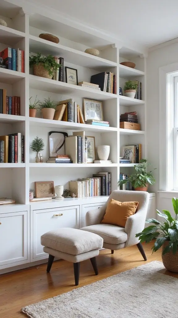 45 Office Interior Design Modern Styles for a Productive Space - 18. Open Shelving