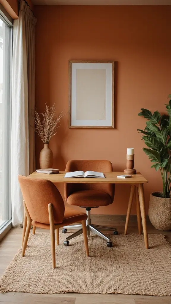 45 Office Interior Design Modern Styles for a Productive Space - 19. Earthy Tones