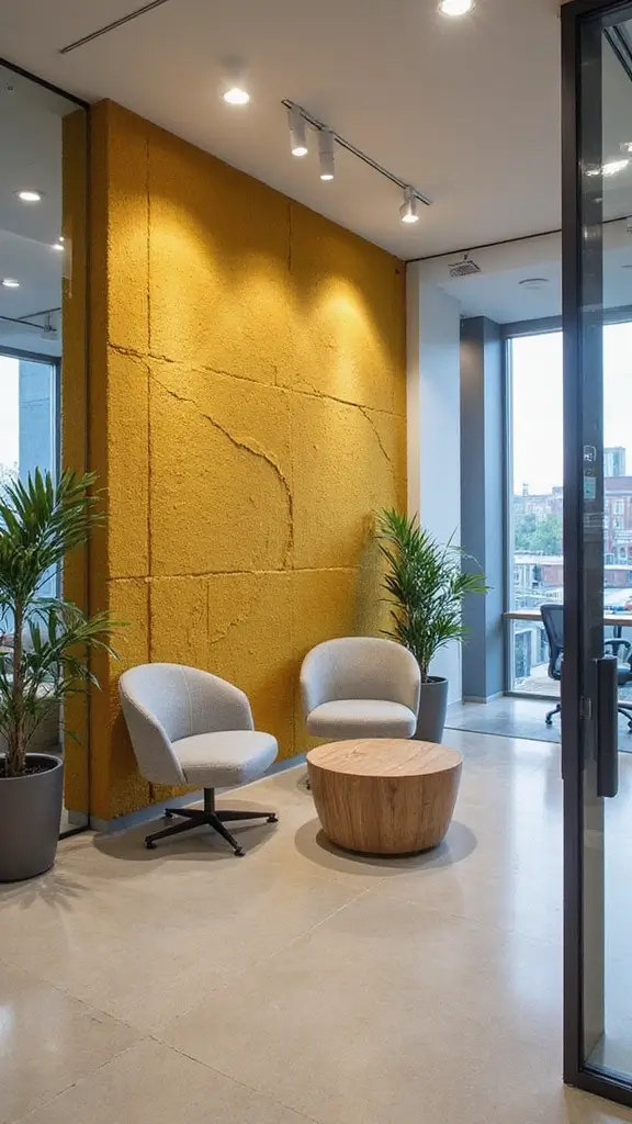 45 Office Interior Design Modern Styles for a Productive Space - 44. Creative Wall Design