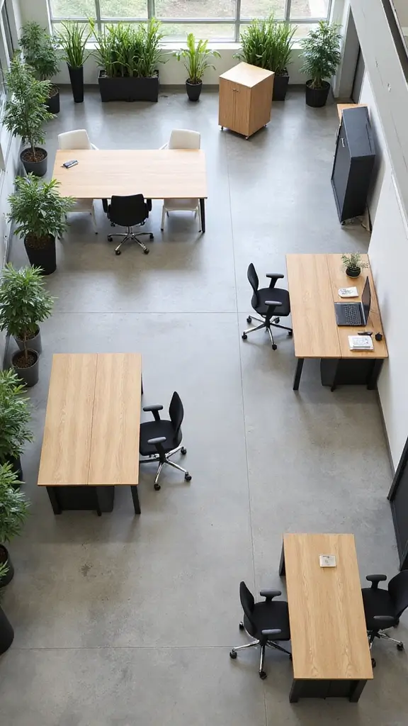 45 Office Interior Design Modern Styles for a Productive Space - 9. Flexible Workspace Layouts