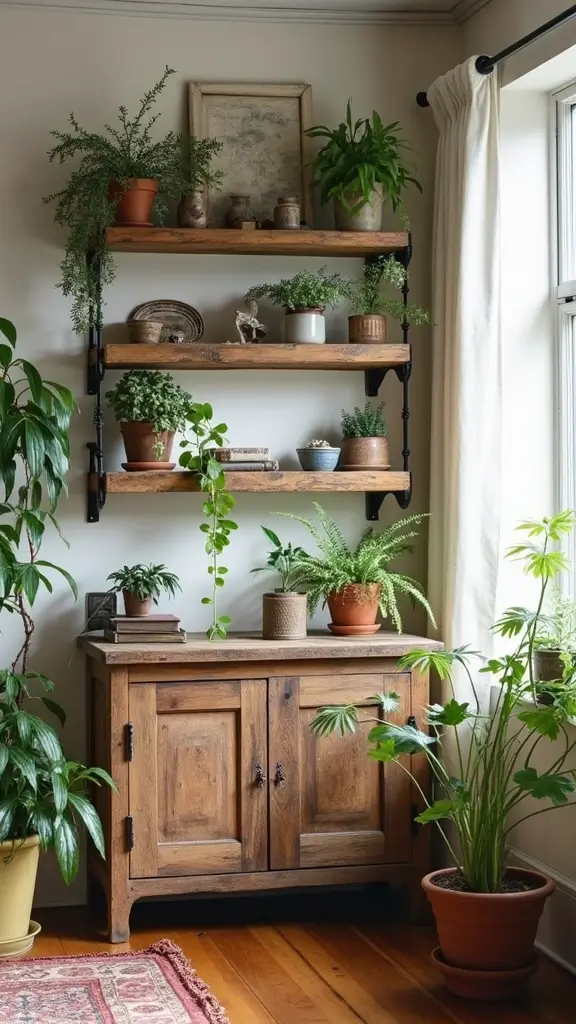 45 Rustic Home Decor Ideas That Feel Warm & Natural - 15. Rustic Shelving