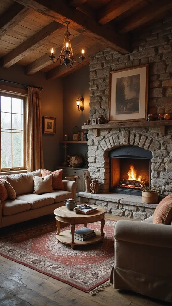 45 Rustic Home Decor Ideas That Feel Warm & Natural - 16. Cozy Fireplaces