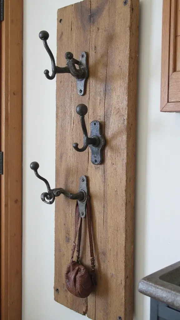 45 Rustic Home Decor Ideas That Feel Warm & Natural - 18. Rustic Wall Hooks