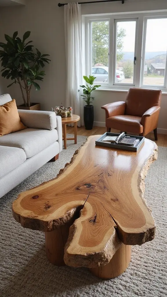 45 Rustic Home Decor Ideas That Feel Warm & Natural - 22. Live Edge Furniture