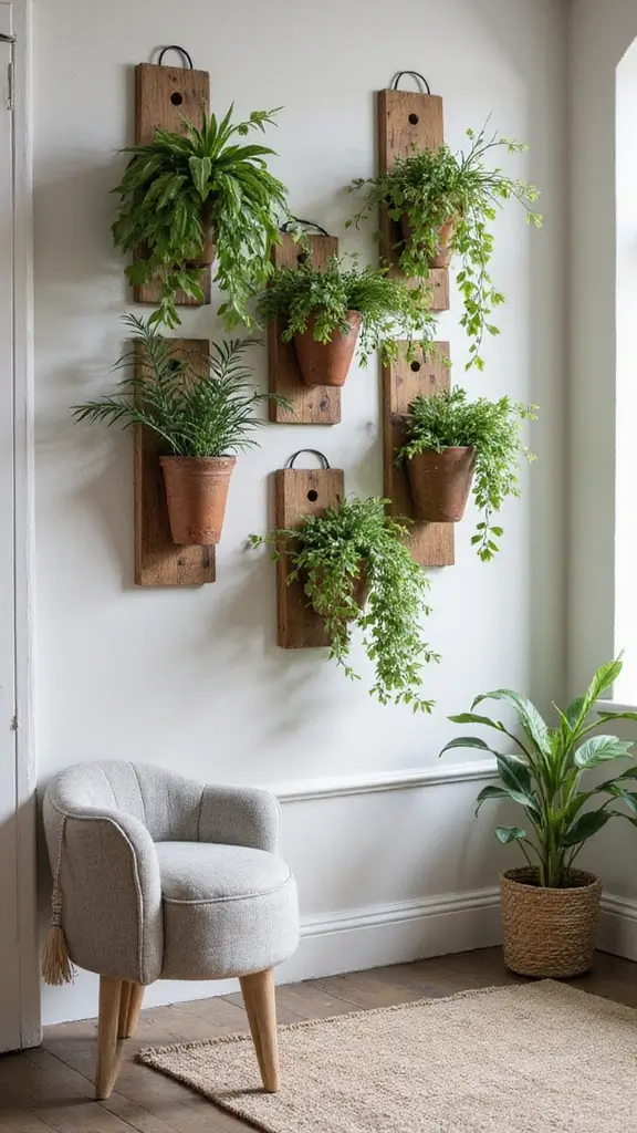 45 Rustic Home Decor Ideas That Feel Warm & Natural - 29. Rustic Wall Planters
