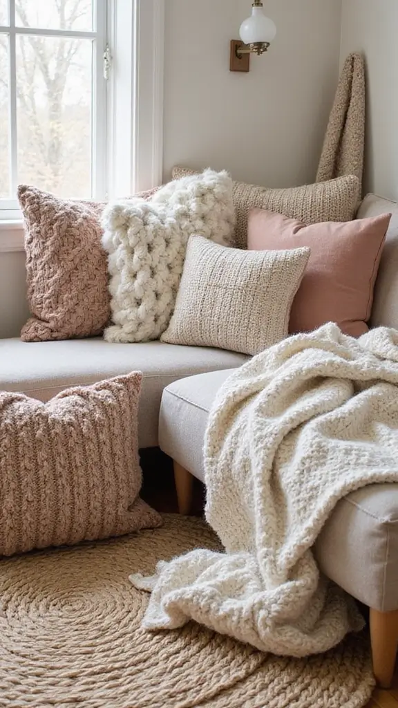 45 Rustic Home Decor Ideas That Feel Warm & Natural - 3. Cozy Textiles
