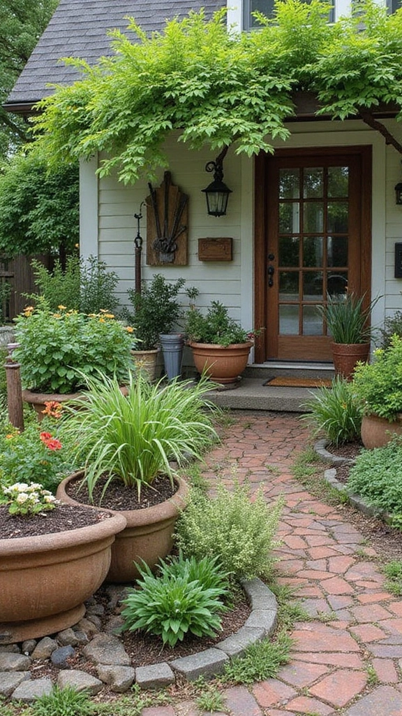 45 Rustic Home Decor Ideas That Feel Warm & Natural - 41. Rustic Garden Accents