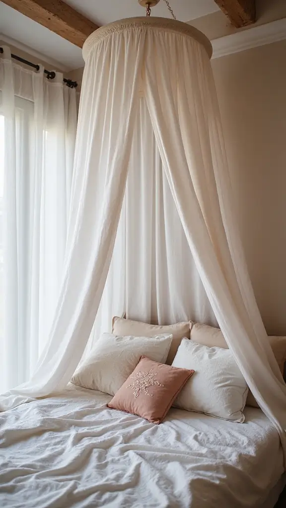 45 Small Bedroom Layout Ideas to Make Any Space Feel Bigger - 19. Canopy or Bed Hangings