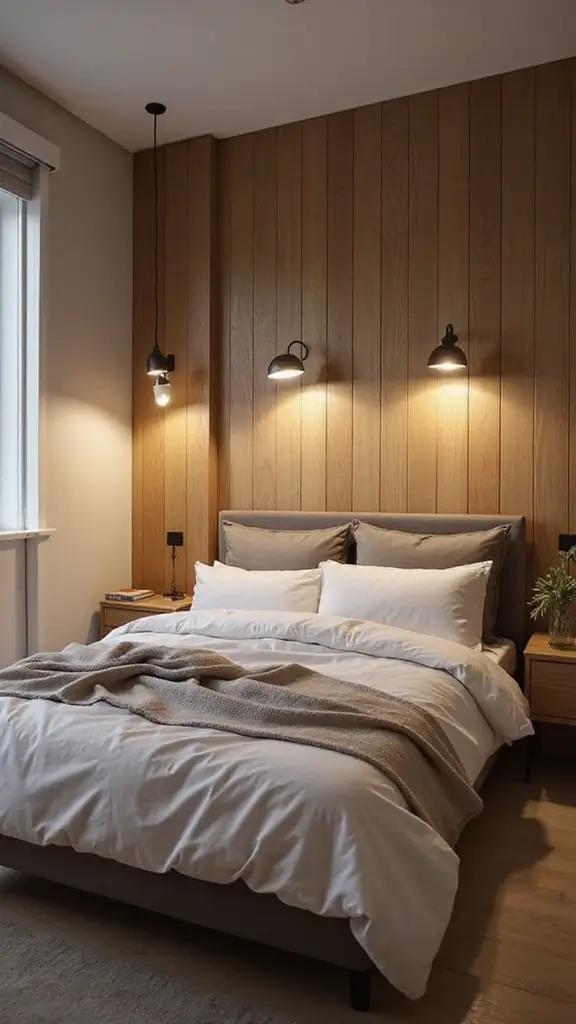 45 Small Bedroom Layout Ideas to Make Any Space Feel Bigger - 28. Wall-Mounted Lighting