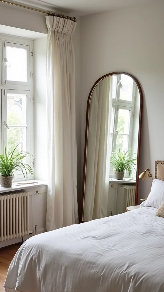 45 Small Bedroom Layout Ideas to Make Any Space Feel Bigger - 4. Mirrors to Reflect Light