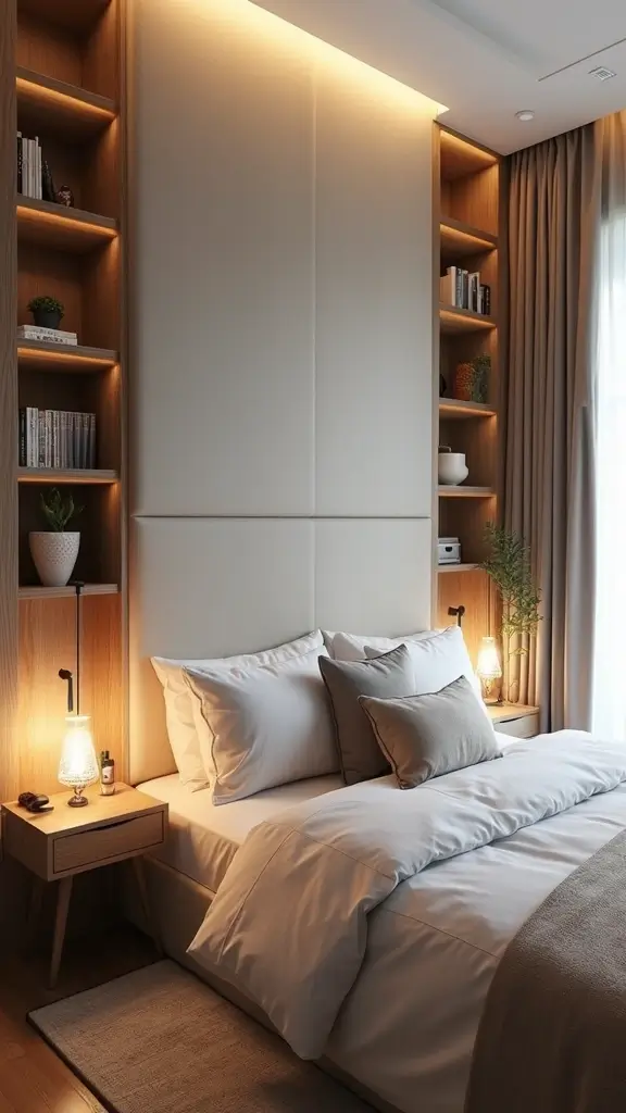 45 Small Bedroom Layout Ideas to Make Any Space Feel Bigger - 42. Creative Headboard Solutions