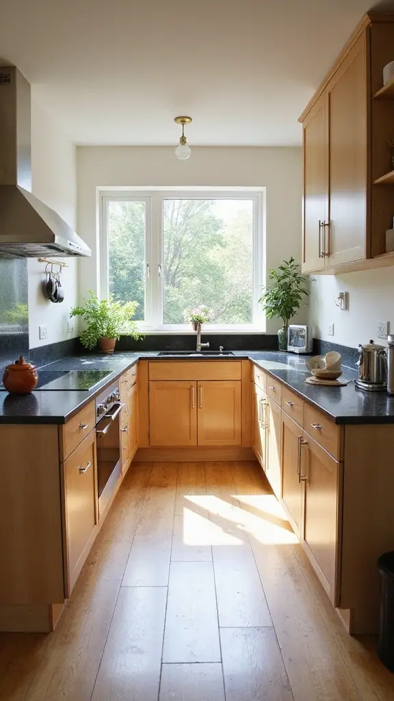 46 Black Granite Countertops Kitchen Designs That Shine Bright - 5. Warm Natural Light Ambiance
