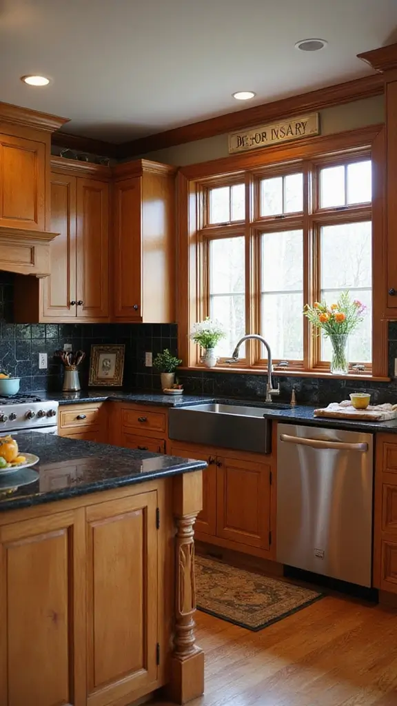 46 Black Granite Countertops Kitchen Designs That Shine Bright - 9. Elegant Classic Styles