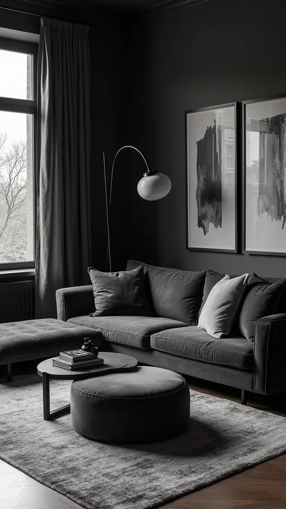 46 Black House Interior Design Looks That Make a Bold Statement - 1. Monochrome Masterpiece