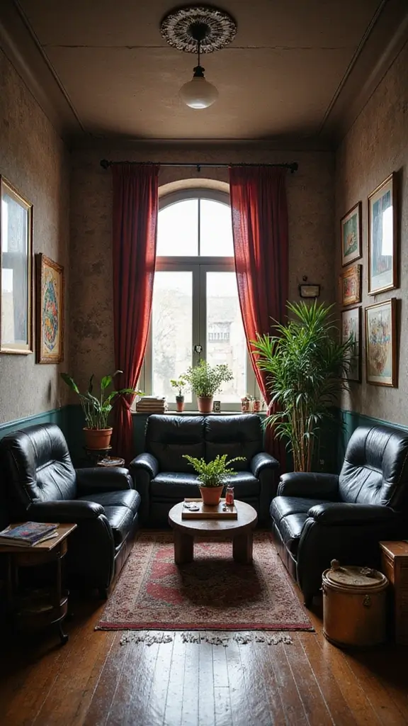 46 Black House Interior Design Looks That Make a Bold Statement - 17. Retro Black Vibes
