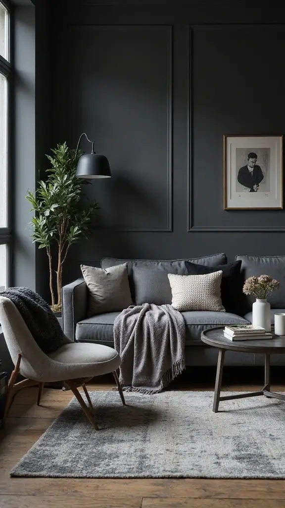 46 Black House Interior Design Looks That Make a Bold Statement - 19. Classic Black and Gray