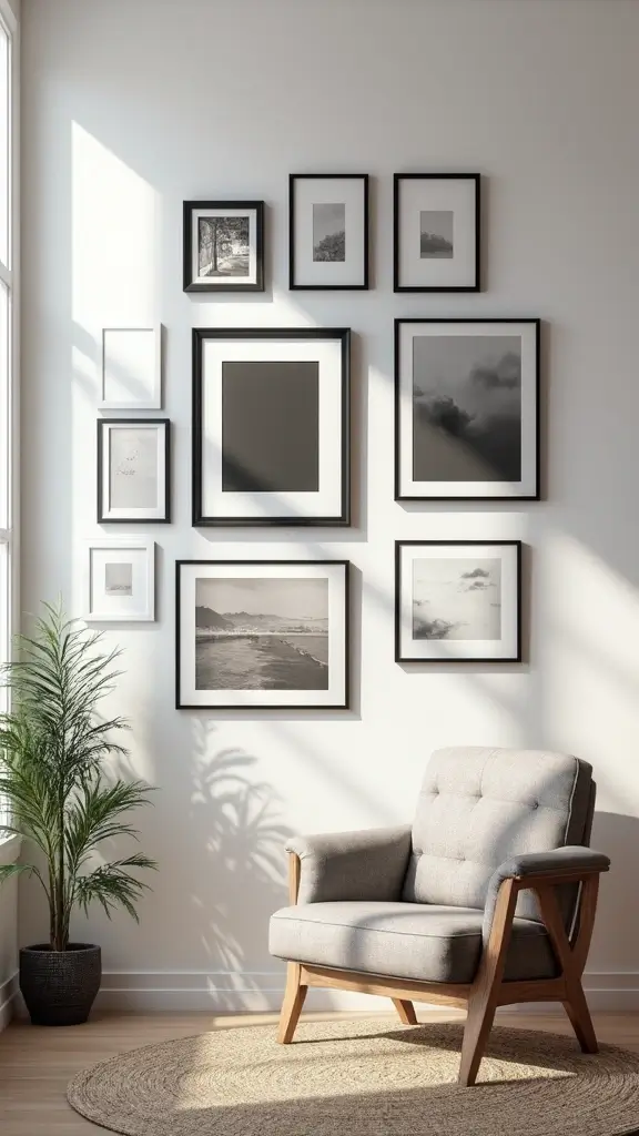 46 Black House Interior Design Looks That Make a Bold Statement - 20. Black Wall Art Displays