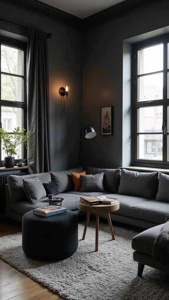 46 Black House Interior Design Looks That Make a Bold Statement - 25. Black Aesthetics in Small Spaces