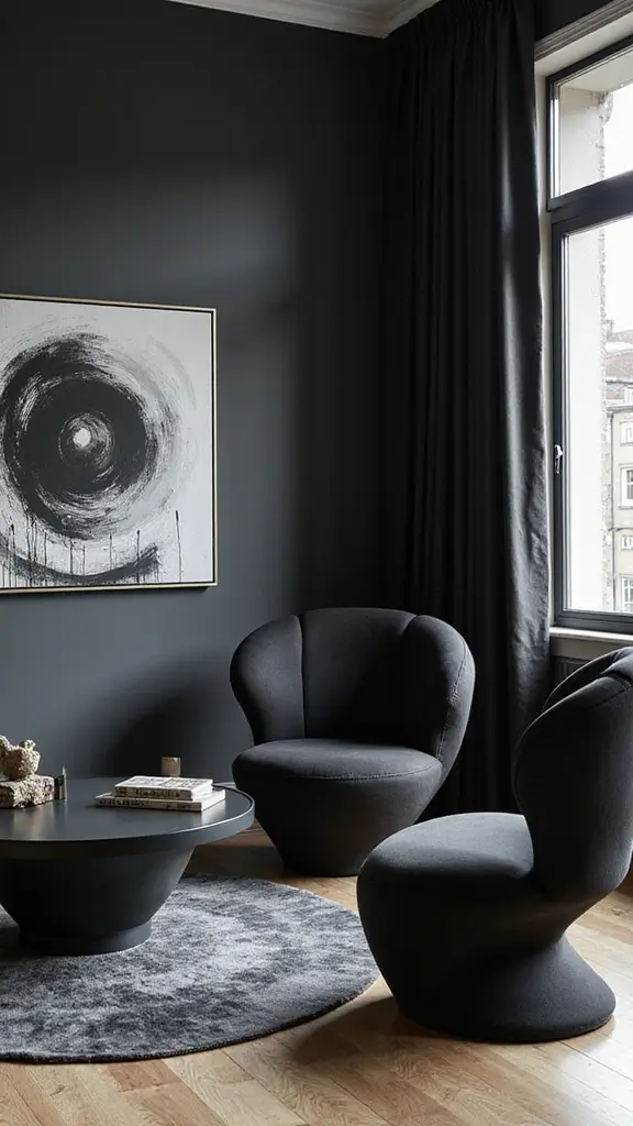 46 Black House Interior Design Looks That Make a Bold Statement - 26. Edgy Black Decor