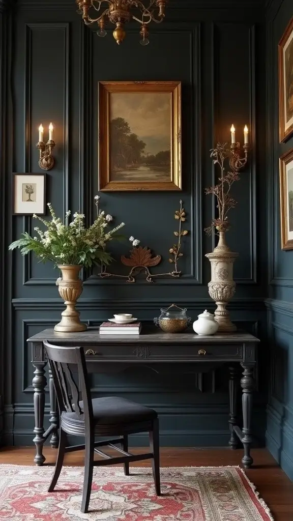 46 Black House Interior Design Looks That Make a Bold Statement - 28. Black in Vintage Designs