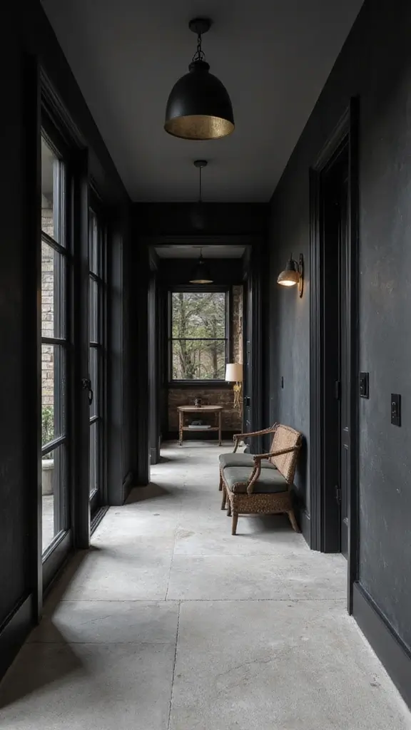 46 Black House Interior Design Looks That Make a Bold Statement - 29. Black in Transitional Spaces