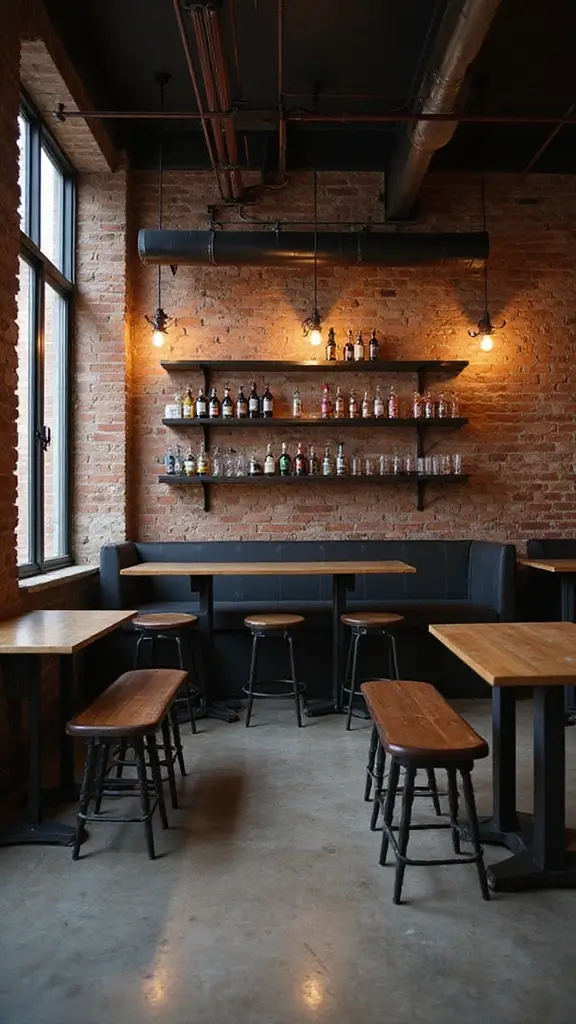 46 Black House Interior Design Looks That Make a Bold Statement - 3. Industrial Chic