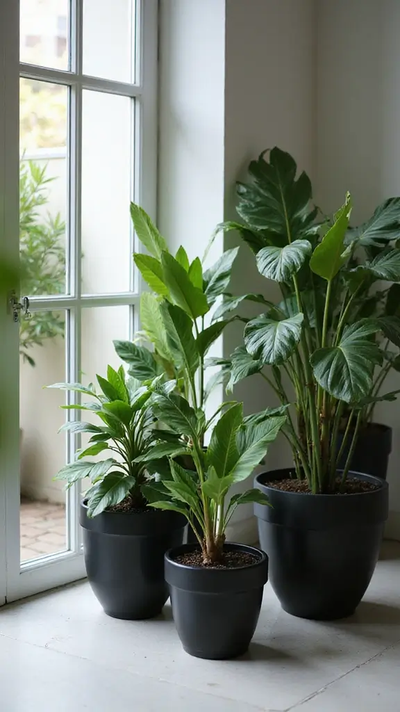 46 Black House Interior Design Looks That Make a Bold Statement - 35. Black Indoor Plants