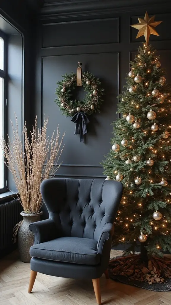 46 Black House Interior Design Looks That Make a Bold Statement - 46. Black for Seasonal Decor