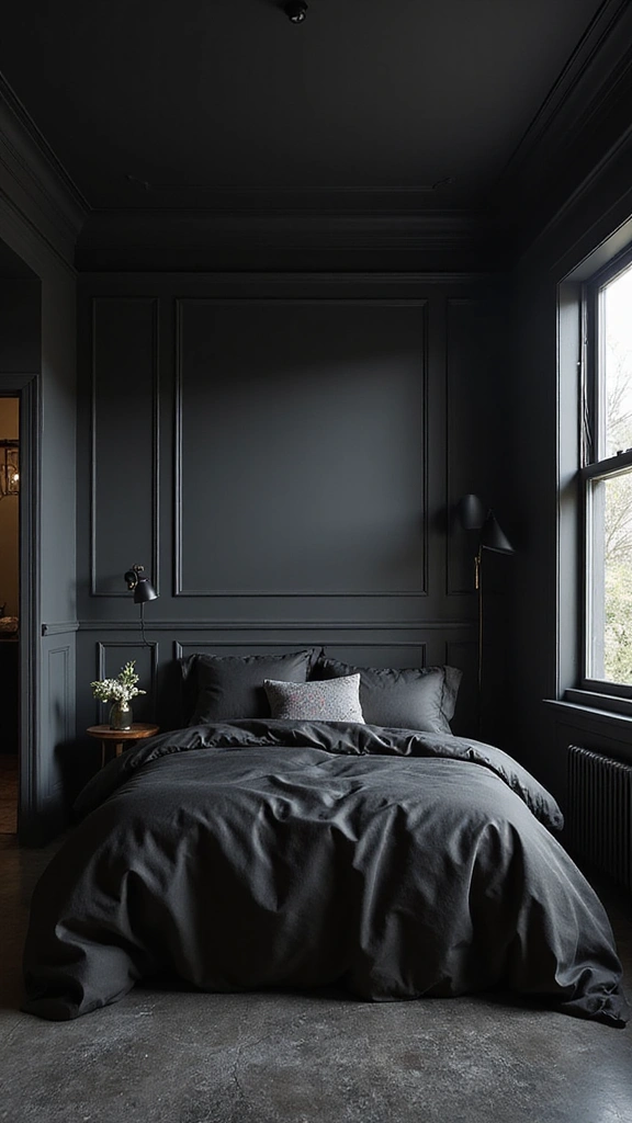 46 Black House Interior Design Looks That Make a Bold Statement - 9. Elegant Black Bedrooms