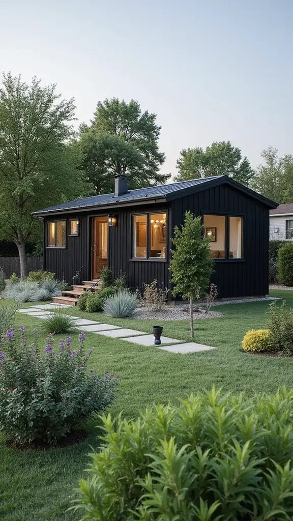 46 Black Mobile Home Exterior Design Ideas That Stand Out - 38. High-Tech Irrigation