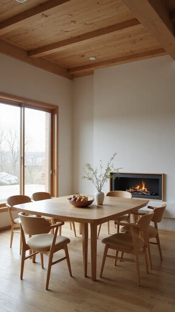46 Dining Room with Fireplace Ideas That Add Warmth - 13. Japanese Zen Style