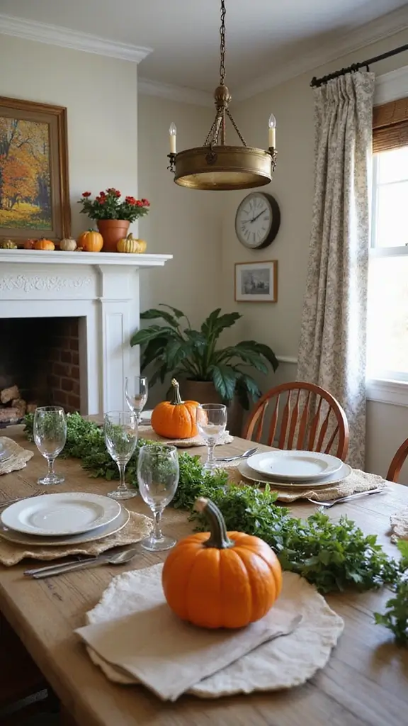 46 Dining Room with Fireplace Ideas That Add Warmth - 28. Seasonal Decor