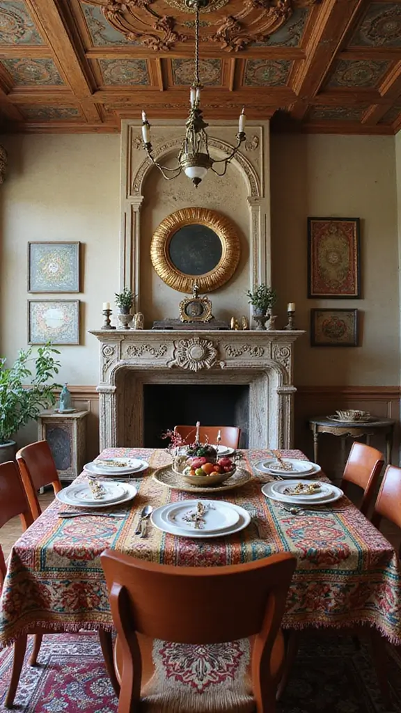 46 Dining Room with Fireplace Ideas That Add Warmth - 40. Global Inspiration