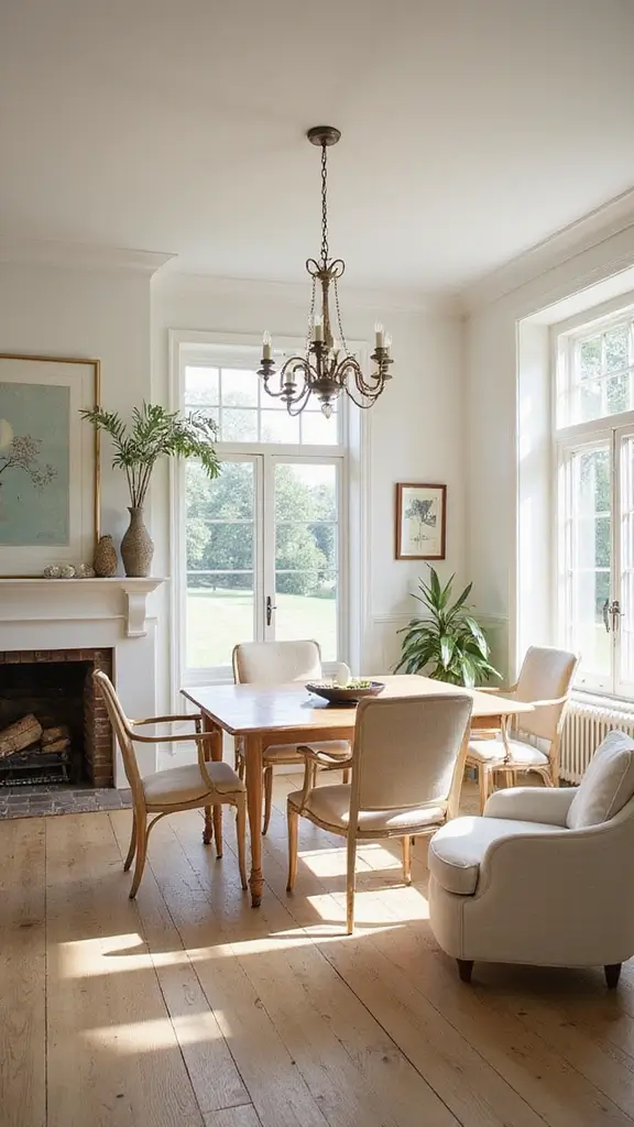 46 Dining Room with Fireplace Ideas That Add Warmth - 41. Sunlit Serenity